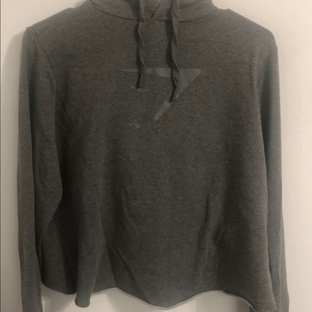 Gymshark Cross Back Hoodie-Charcoal Marl-Large